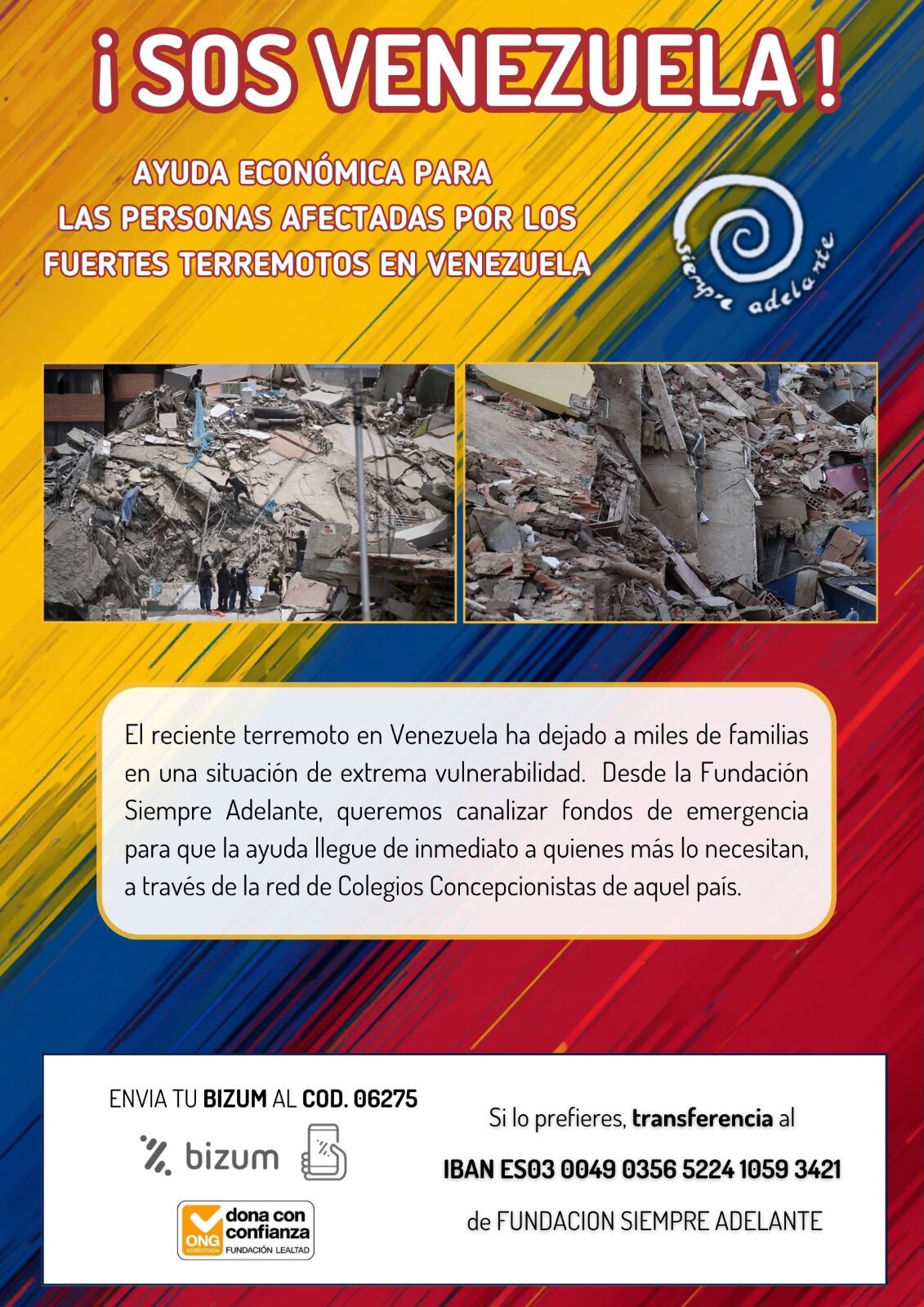 terremoto venezuela - fundacion siempre adelante