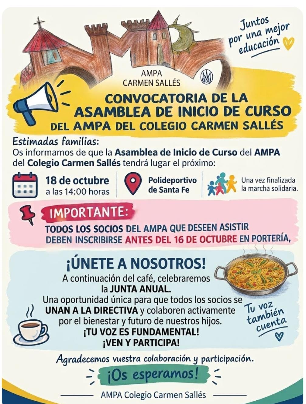 convocatoria asamblea ampa - octubre 2026